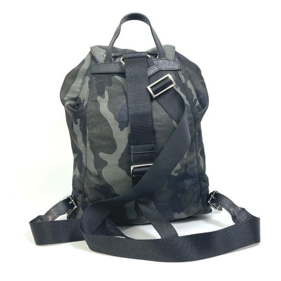 Authentic PRADA triangle logo Camouflage saffiano Backpack Nylon / Safiano main image 6